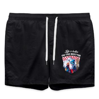 Skiez, skieur - La vie est meilleure sur le bretter - Short de bain - noir - Devant - AI Model Male 185 light (185cm)