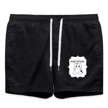Katze Schneugger - Badeshorts - Schwarz - Vorne - AI Model Male 185 light (185cm)