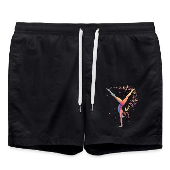 Gymnastics Gift Ladies Girls - Swim Trunks - black - Front - AI Model Male 185 light (185cm)