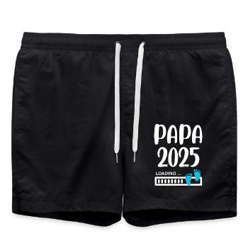 Papa 2025 idée annonce grossesse garçon - Short de bain - noir - Devant - AI Model Male 185 light (185cm)