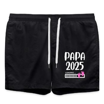 Papa 2025 idée annonce grossesse fille - Short de bain - noir - Devant - AI Model Male 185 light (185cm)