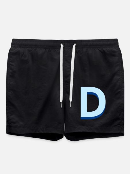 Pop und moderner blauer Buchstabe d - Badeshorts - Schwarz