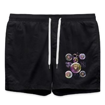 Bulles de Savon Singe - Short de bain - noir - Devant - AI Model Male 185 light (185cm)