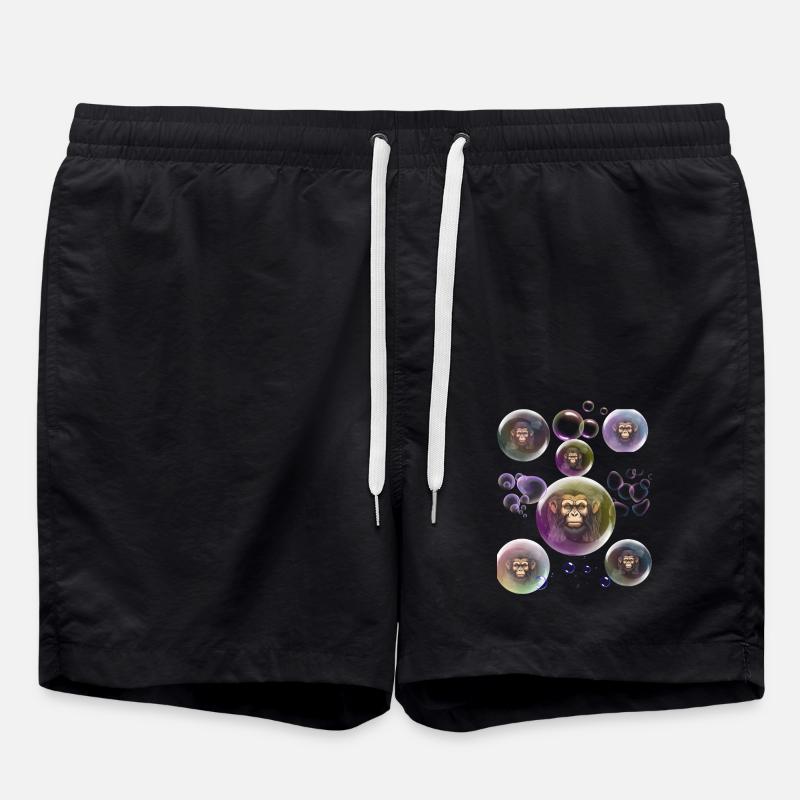 Soap Bubbles Monkey - Swim Trunks - black