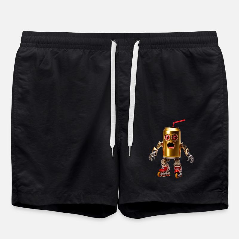 Beer can with straw - Swim Trunks - black
