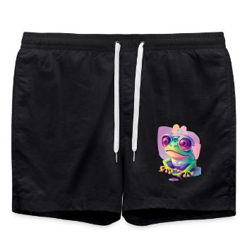 crazy Frog - Badeshorts - Schwarz - Vorne - AI Model Male 185 light (185cm)