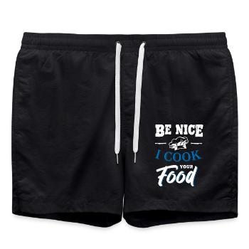 Be Nice I Cook Your Food Chef - Swim Trunks - black - Front - AI Model Male 185 light (185cm)