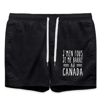 Es ist mir egal, ich gehe nach Kanada - Badeshorts - Schwarz - Vorne - AI Model Male 185 light (185cm)