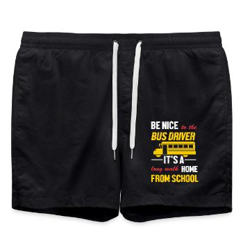 Chauffeur d’autobus scolaire Autobus scolaire - Short de bain - noir - Devant - AI Model Male 185 light (185cm)