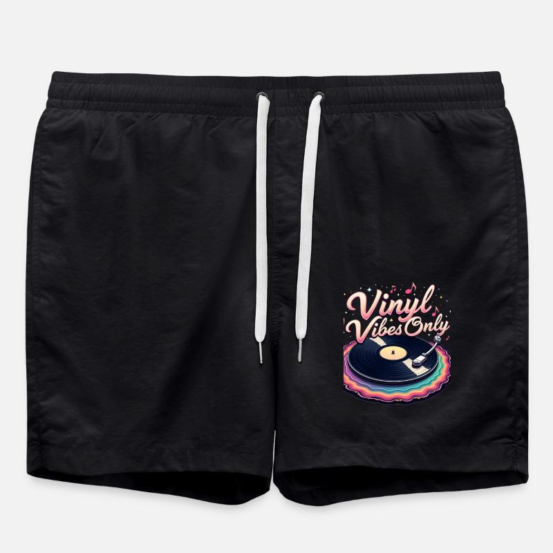 Nur Vinyl Vibes - Badeshorts - Schwarz