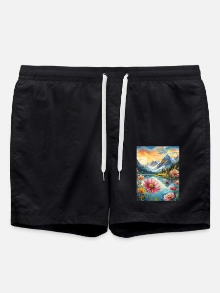 Mountains - Swim Trunks - black