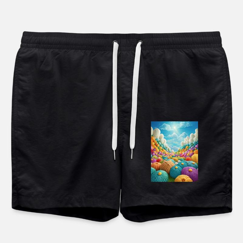 Knitting on Heavens Door - Swim Trunks - black
