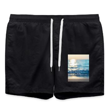 LIKE THE OCEAN THE SOUL IS DEEP AND WE KNOW NOT - Badeshorts - Schwarz - Vorne - AI Model Male 185 light (185cm)