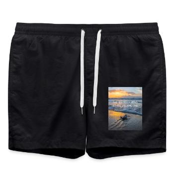 She needed a hero - Badeshorts - Schwarz - Vorne - AI Model Male 185 light (185cm)