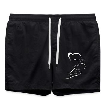 Mama liebt dich Mama Blumen Frauen Valentinstag - Badeshorts - Schwarz - Vorne - AI Model Male 185 light (185cm)