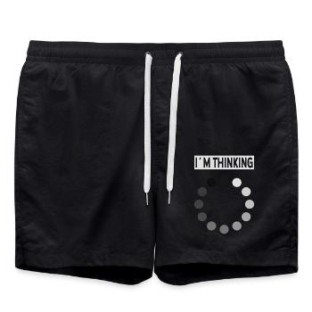 I'm Thinking Ladebalken Humor - Badeshorts - Schwarz - Vorne - AI Model Male 185 light (185cm)
