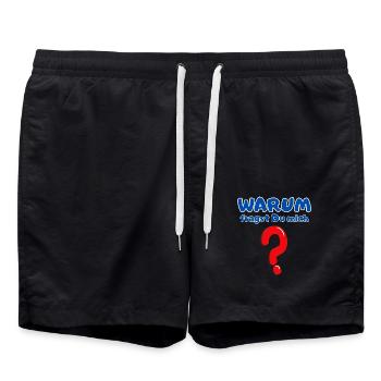 Why do you ask me? - Swim Trunks - black - Front - AI Model Male 185 light (185cm)
