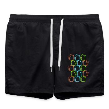 Viele Mäuse Muster Reihen Party Süße Bande Team - Badeshorts - Schwarz - Vorne - AI Model Male 185 light (185cm)