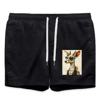Renard en costume - Short de bain - noir - Devant - AI Model Male 185 light (185cm)