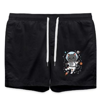 Chat de l’espace - Short de bain - noir - Devant - AI Model Male 185 light (185cm)