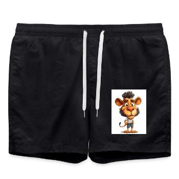 Ein Löwe in Kleidern - Badeshorts - Schwarz - Vorne - AI Model Male 185 light (185cm)