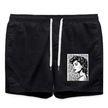 Portrait d’une femme dans le style pop art - Short de bain - noir - Devant - AI Model Male 185 light (185cm)