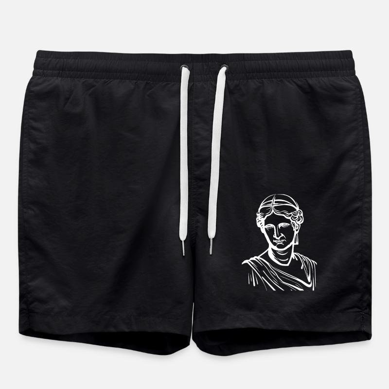 Ancient Old Marble Statue - Swim Trunks - black
