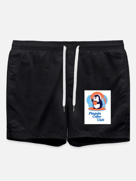 Penguin Coffee Club - Swim Trunks - black
