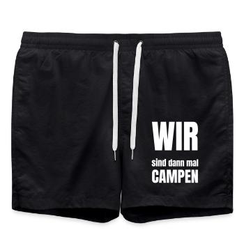 We went camping then - Swim Trunks - black - Front - AI Model Male 185 light (185cm)