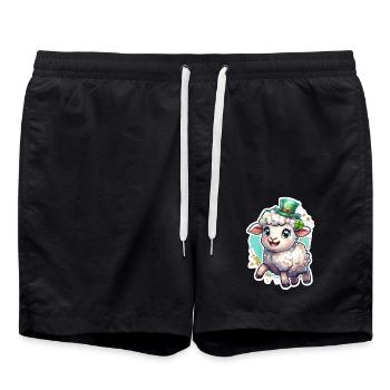 Cadeau de mouton pour la Saint-Patrick - Short de bain - noir - Devant - AI Model Male 185 light (185cm)