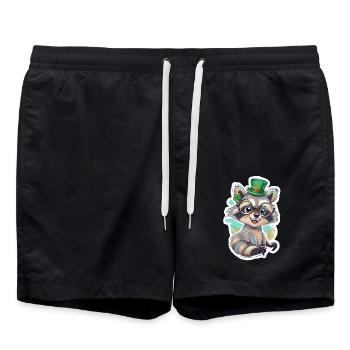 Cadeau de raton laveur pour la Saint-Patrick - Short de bain - noir - Devant - AI Model Male 185 light (185cm)