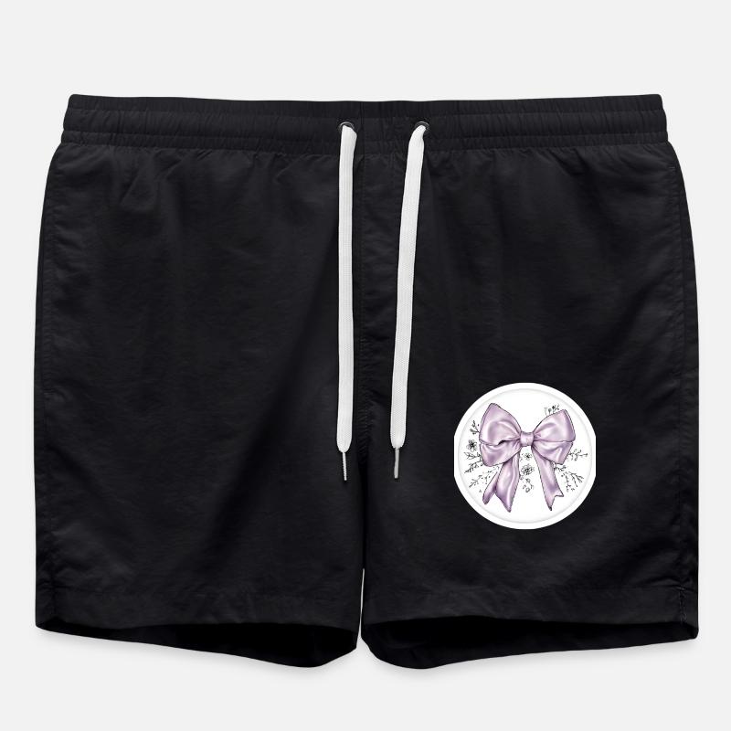 Schleife Seide Satin Geschenk - Badeshorts - Schwarz