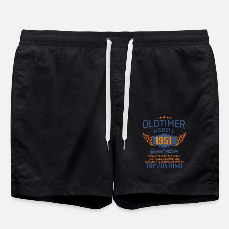 Oldtimer Modell 1951 - Badeshorts - Schwarz