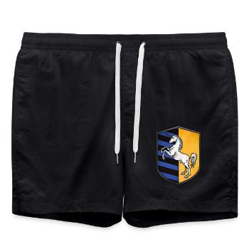 Coat of arms unicorn - Swim Trunks - black - Front - AI Model Male 185 light (185cm)
