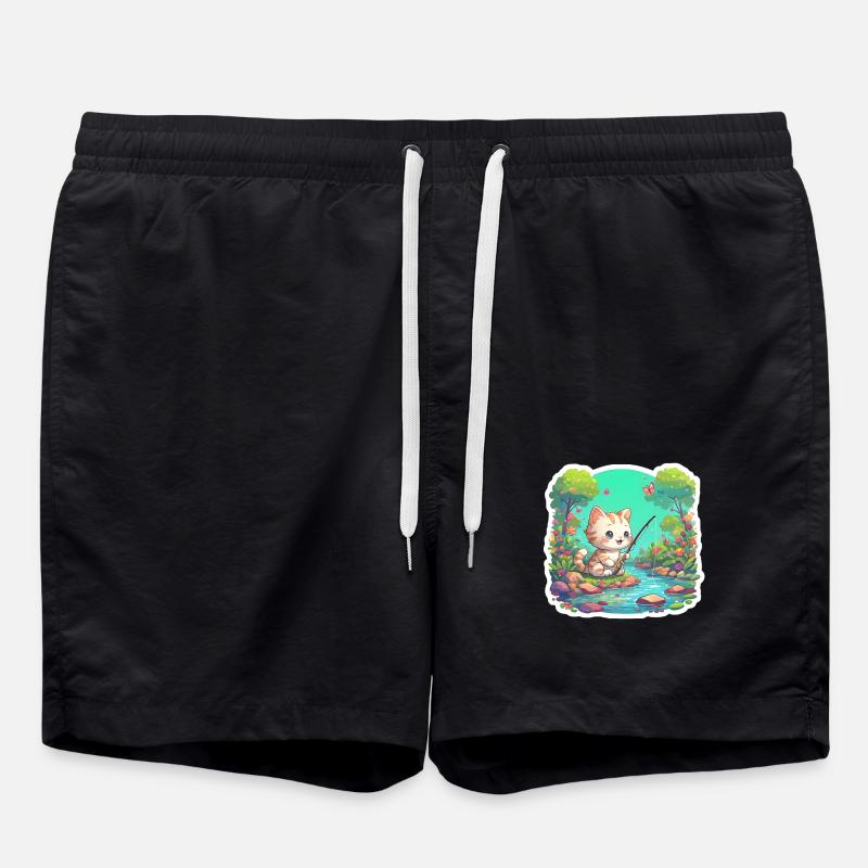 Angel Cat Gift - Swim Trunks - black