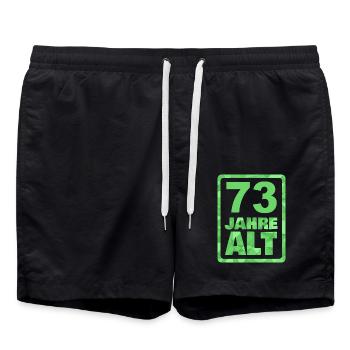 Age 73 - Swim Trunks - black - Front - AI Model Male 185 light (185cm)