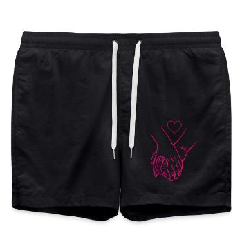 Mains Coeur - Short de bain - noir - Devant - AI Model Male 185 light (185cm)