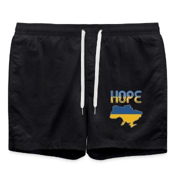 Hope for Ukraine – Patriotic Support Design - Swim Trunks - black - Front - AI Model Male 185 light (185cm)