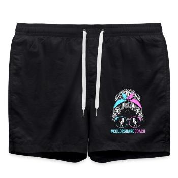 Fasching Fahnenschwingen Fahnenschwenker Karneval - Badeshorts - Schwarz - Vorne - AI Model Male 185 light (185cm)