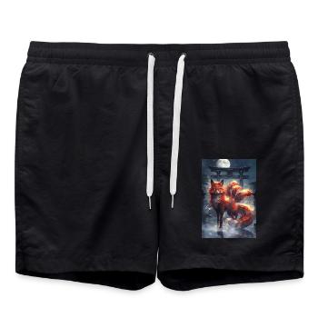 Renard, Fée, Mythe, mythologie, Cadeau - Short de bain - noir - Devant - AI Model Male 185 light (185cm)