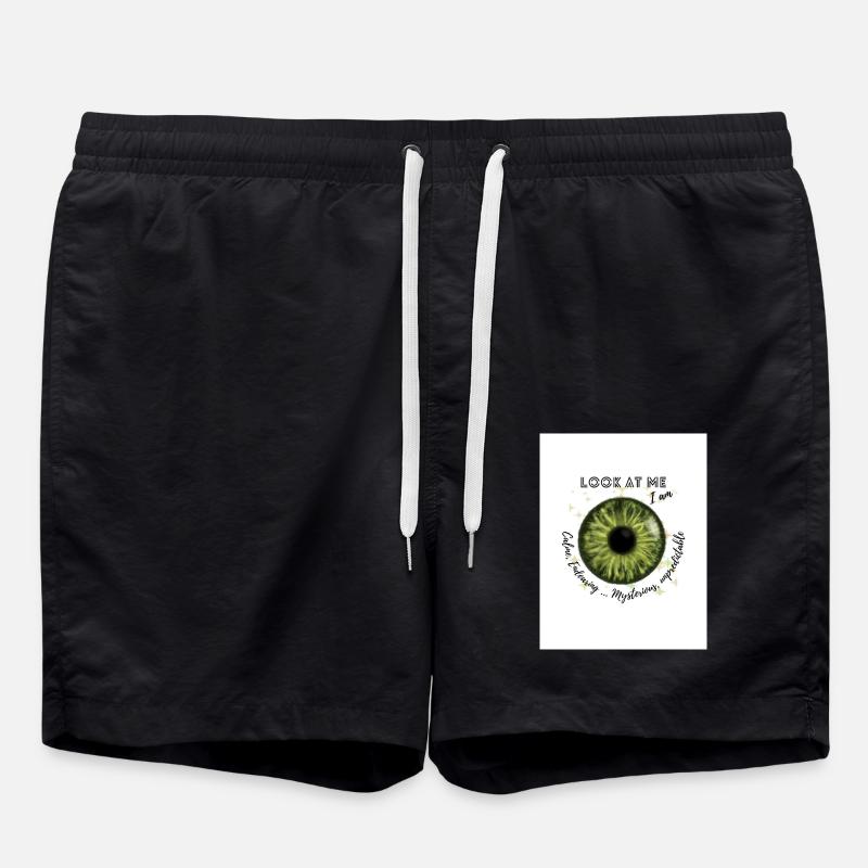 Yeux vert ) - Short de bain - noir