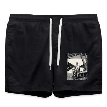 Cadeau d’artiste de tatouage - Short de bain - noir - Devant - AI Model Male 185 light (185cm)