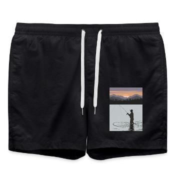 Cadeau d’artiste de tatouage - Short de bain - noir - Devant - AI Model Male 185 light (185cm)