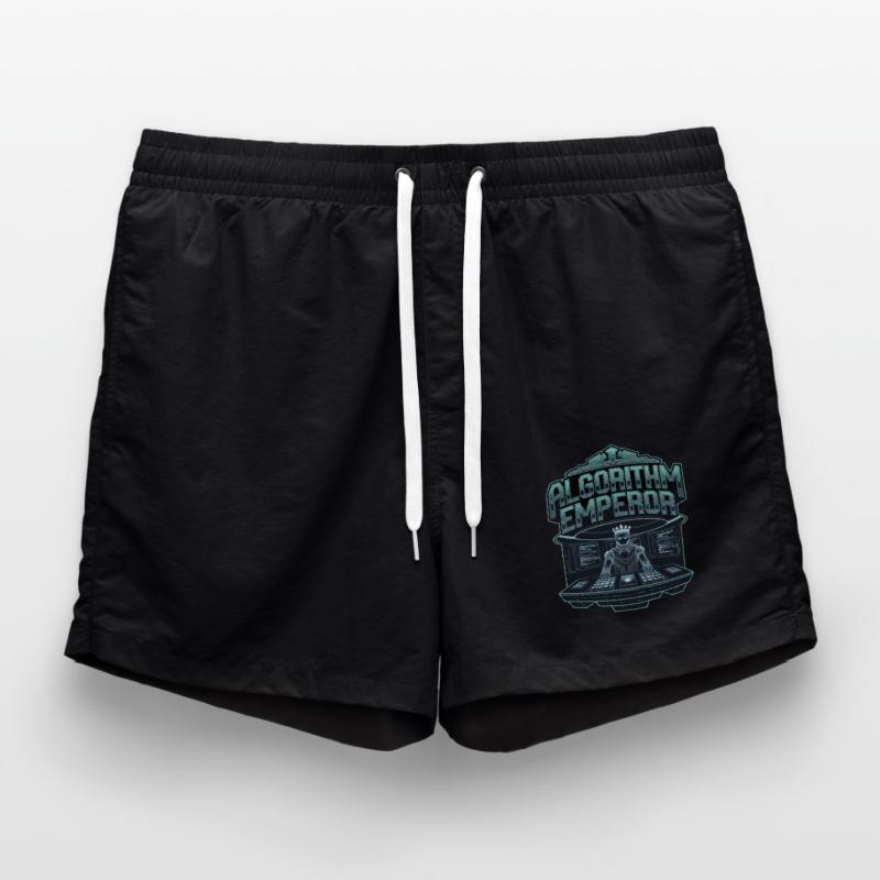 Algorithm Emperor Cyber King Tech Artwork Swim Trunks