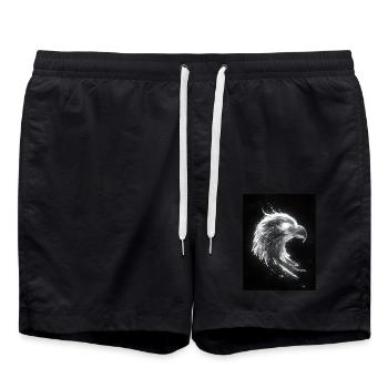 Adler Silhouette Glow Geschenk - Badeshorts - Schwarz - Vorne - AI Model Male 185 light (185cm)