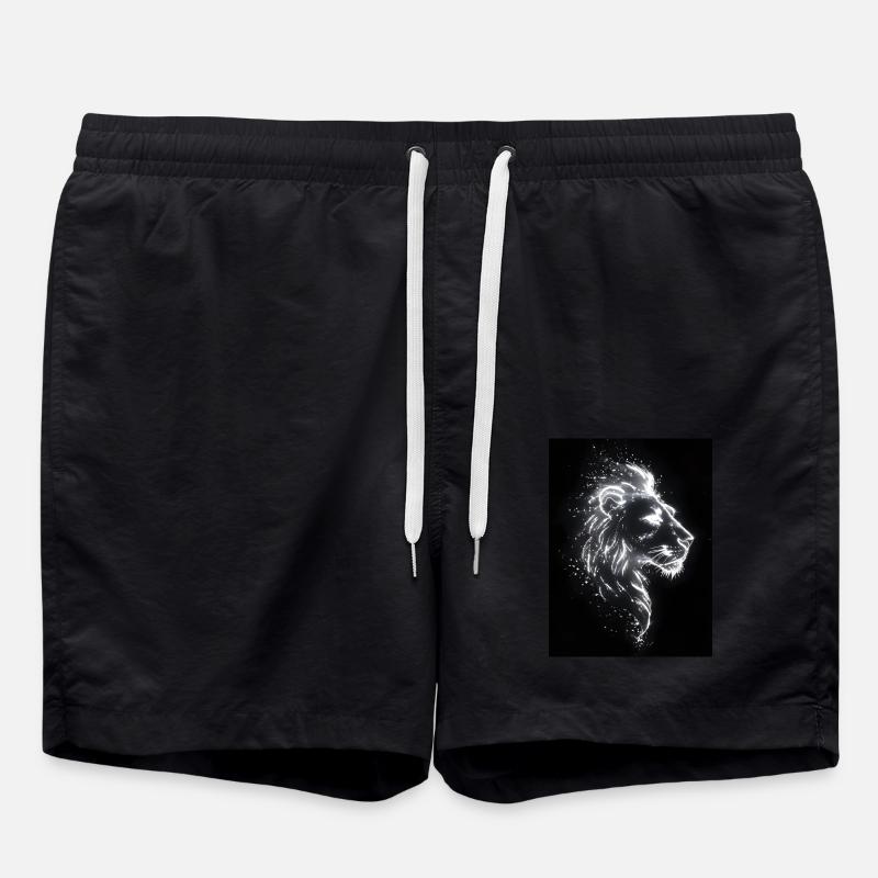 Lion silhouette néon cadeau - Short de bain - noir