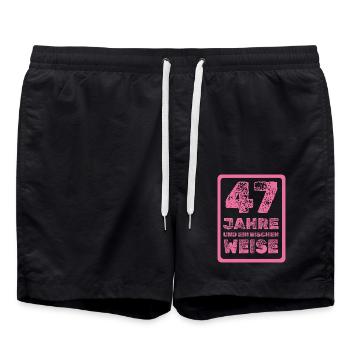 47 - Badeshorts - Schwarz - Vorne - AI Model Male 185 light (185cm)