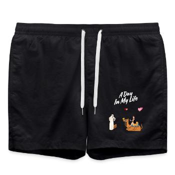A DAY IN MY LIFE - Badeshorts - Schwarz - Vorne - AI Model Male 185 light (185cm)