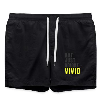 Not Just Bright - Vivid gelb - Badeshorts - Schwarz - Vorne - AI Model Male 185 light (185cm)
