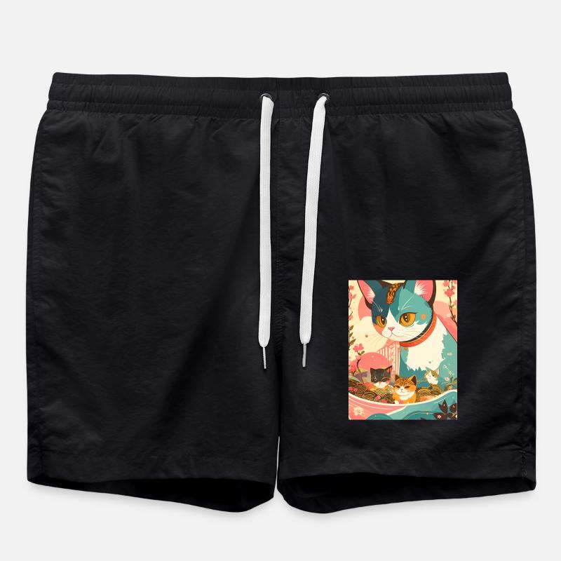Cat ,Japan ,Kawaii,anime,cats,comic - Swim Trunks - black